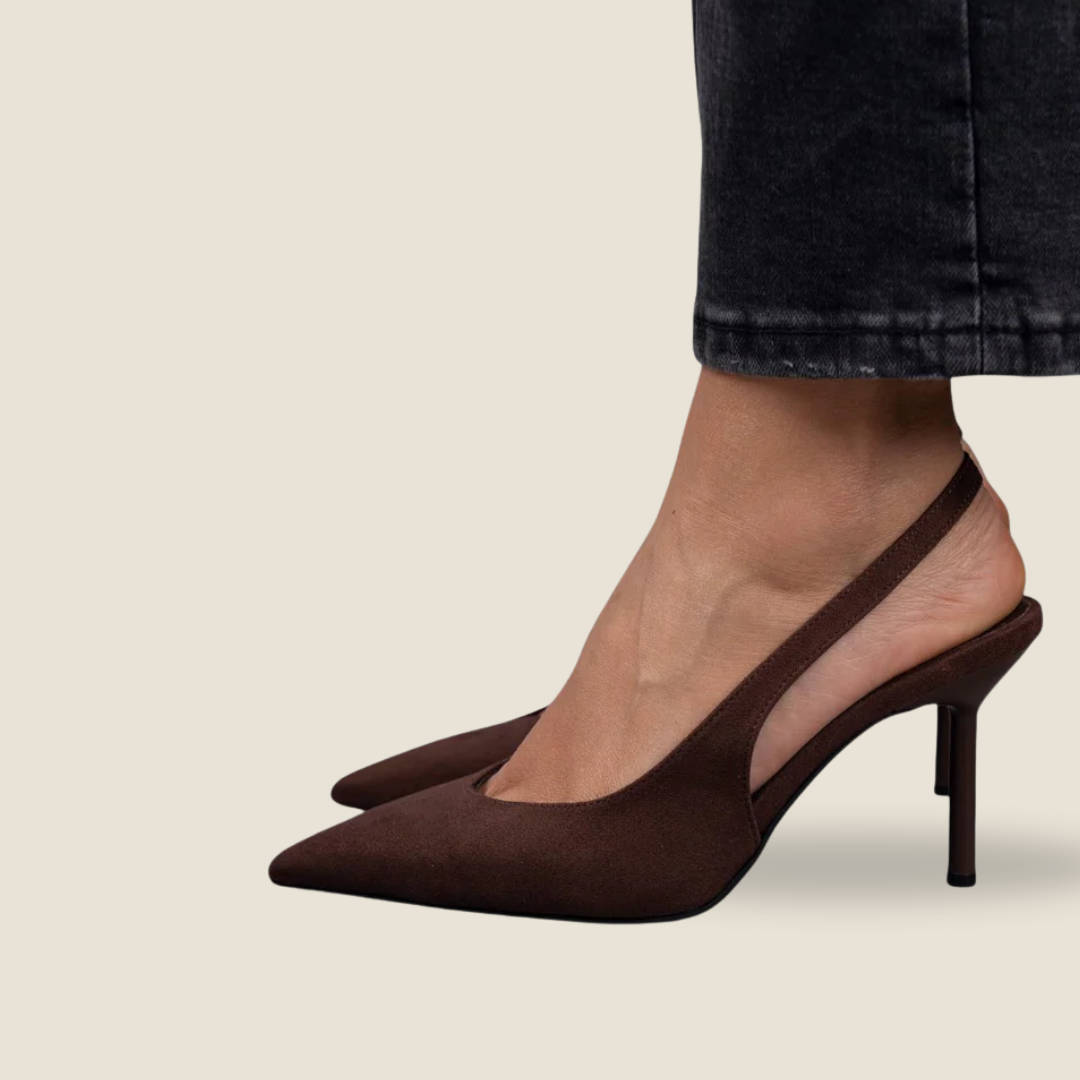 Giselle | Suede open-heel pumps