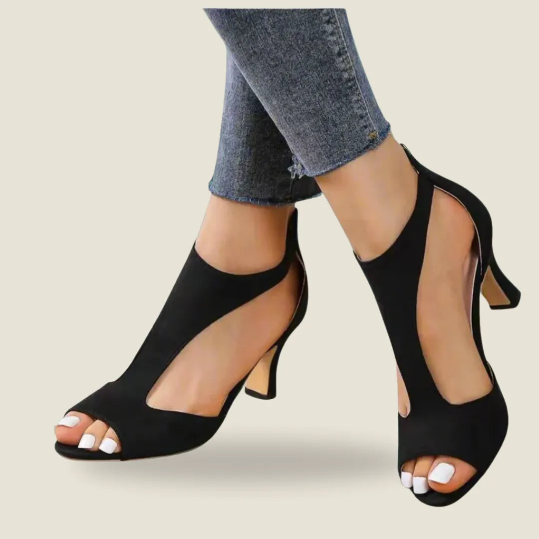 Barbara | Cutout Open-Toe Heels