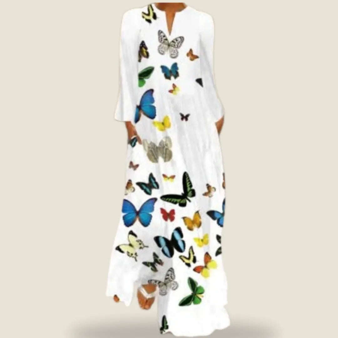 Eveline | Maxi dress with a loose fit and long sleeves