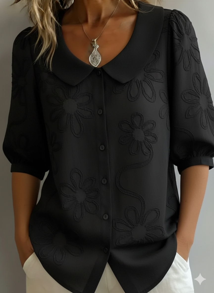 Aurielle — Lightweight Floral Blouse with Natural Elegance
