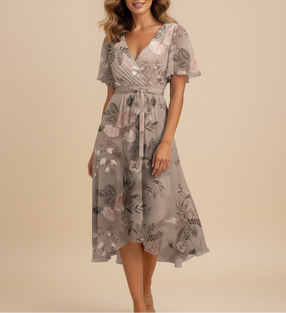 Audrey | Women’s Floral V-Neck Midi Dress