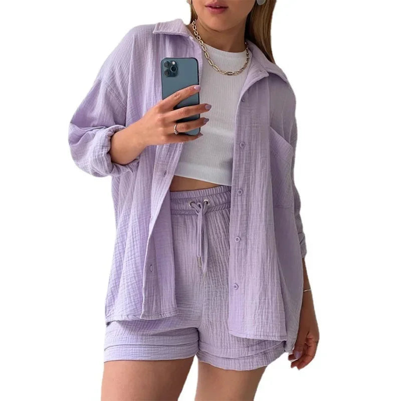 Meli | Relaxed 2-Piece Summer Set (Blouse & Shorts)
