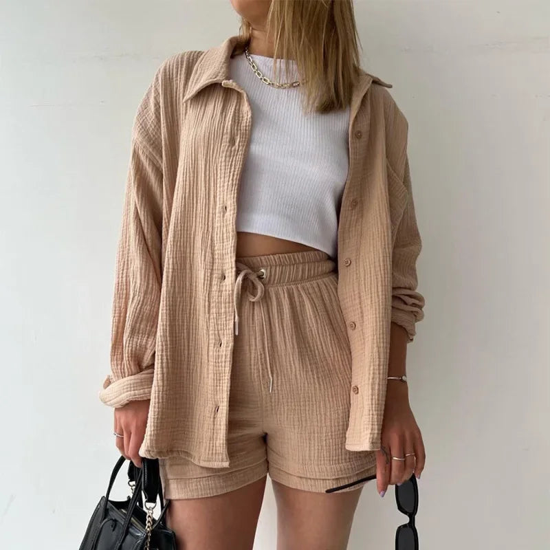 Meli | Relaxed 2-Piece Summer Set (Blouse & Shorts)