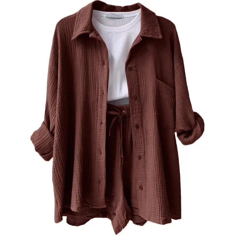 Meli | Relaxed 2-Piece Summer Set (Blouse & Shorts)