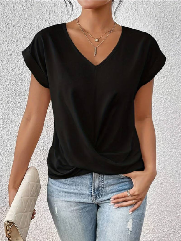 Elin - Casual Draped V-Neck Blouse for Women