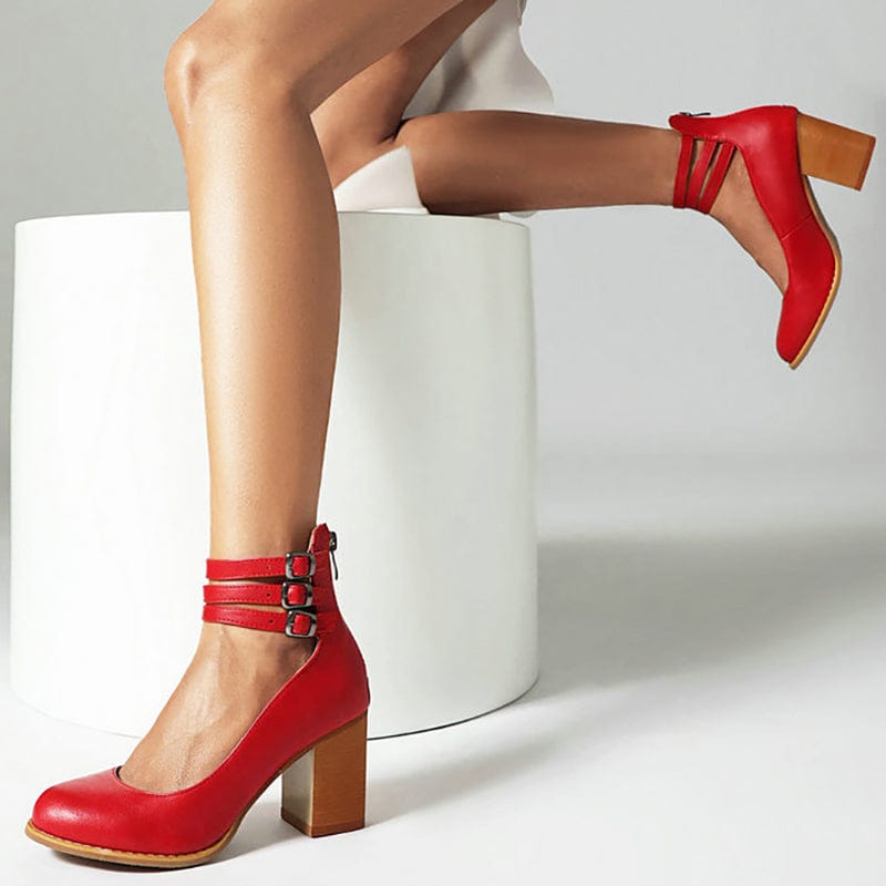Ariana | Triple-Buckle High Heels