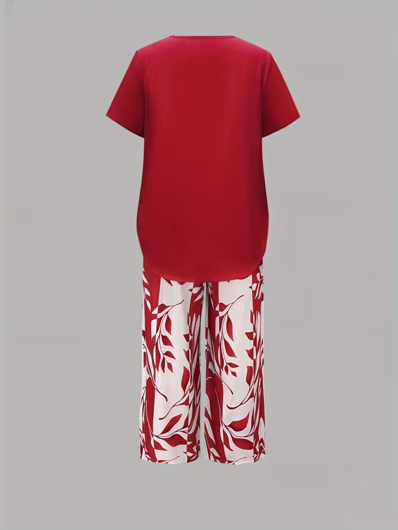 Arvessa | Casual Leaf Print Co-Ord Set