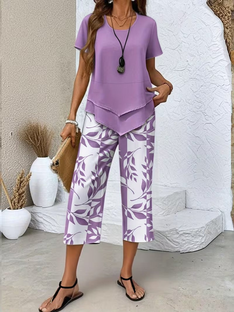 Arvessa | Casual Leaf Print Co-Ord Set