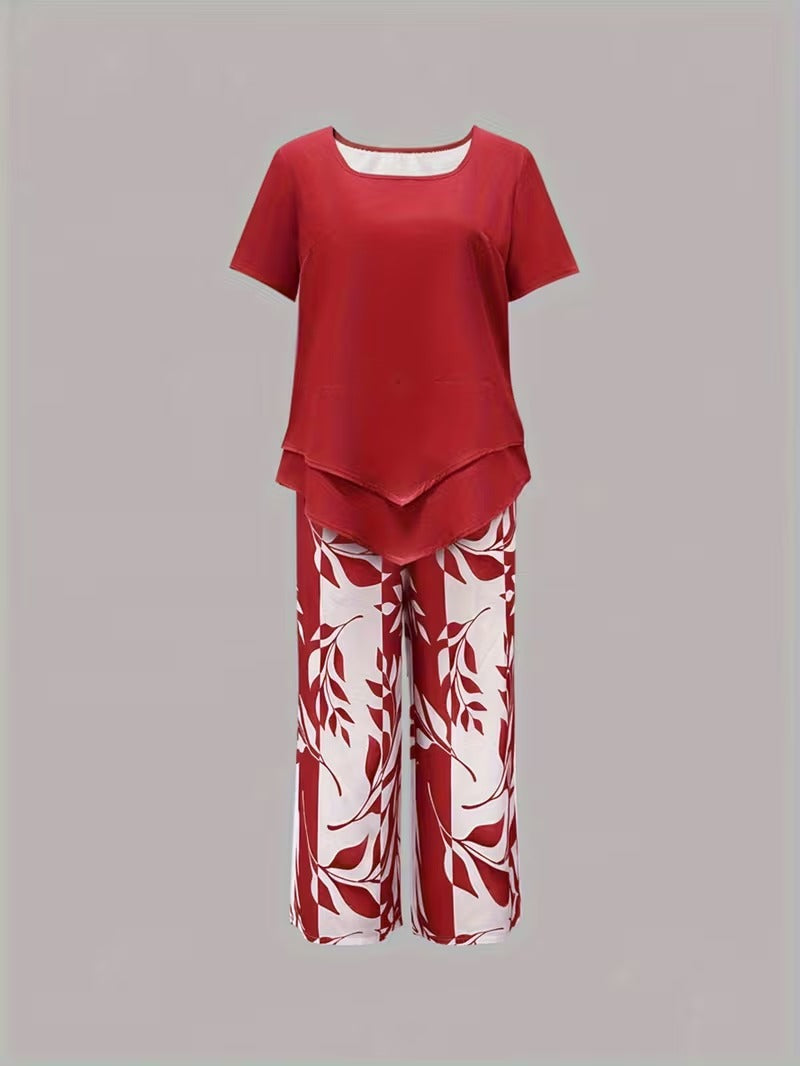 Arvessa | Casual Leaf Print Co-Ord Set