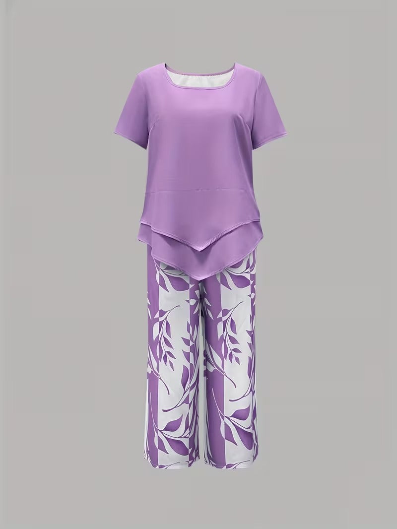 Arvessa | Casual Leaf Print Co-Ord Set
