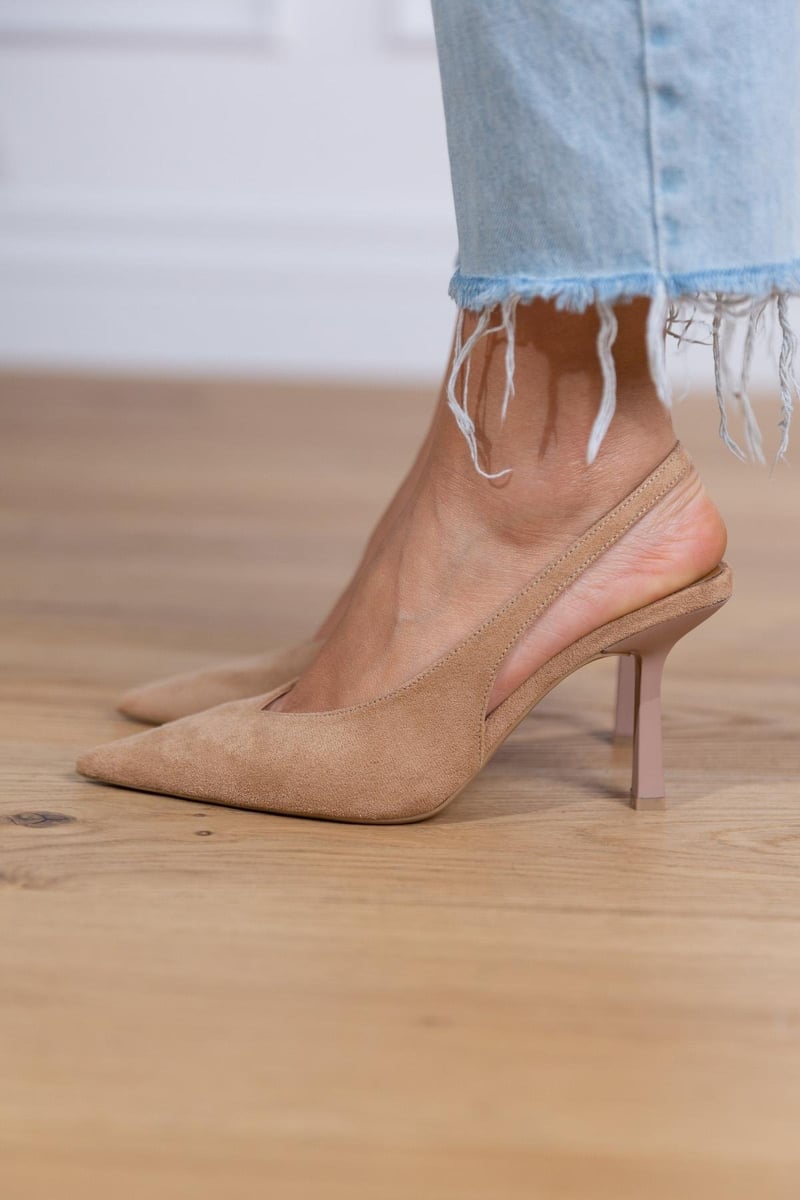 Giselle | Suede open-heel pumps