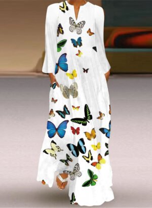 Eveline | Maxi dress with a loose fit and long sleeves