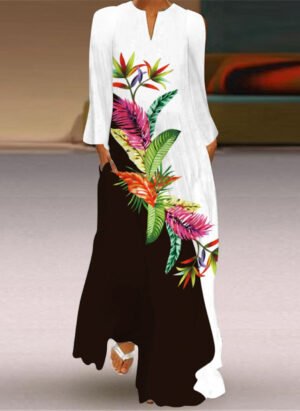 Eveline | Maxi dress with a loose fit and long sleeves