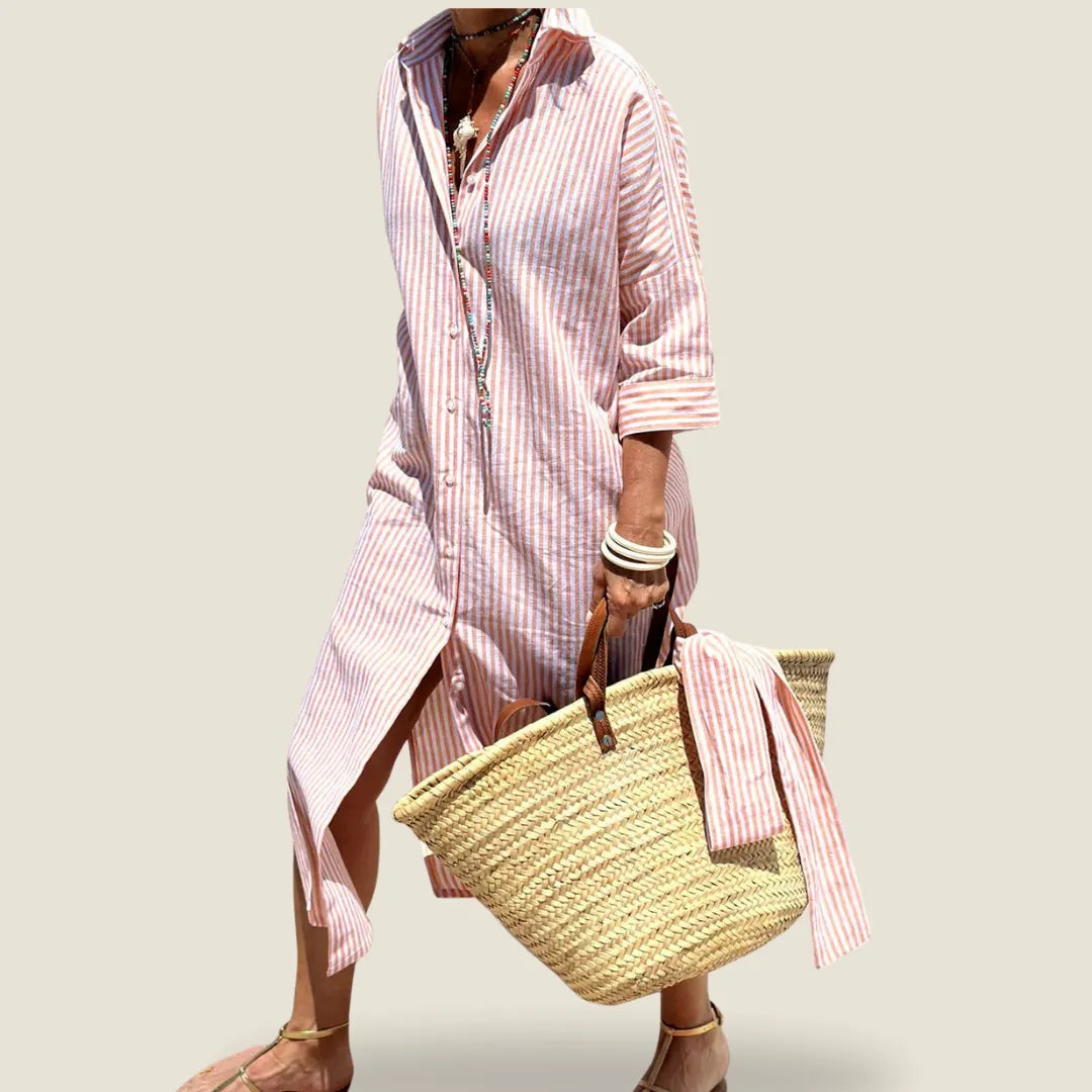 Sophia | Timeless Striped Shirt Dress with Elegant Comfort