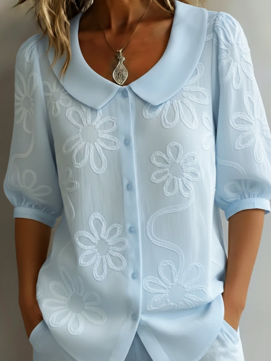 Aurielle — Lightweight Floral Blouse with Natural Elegance