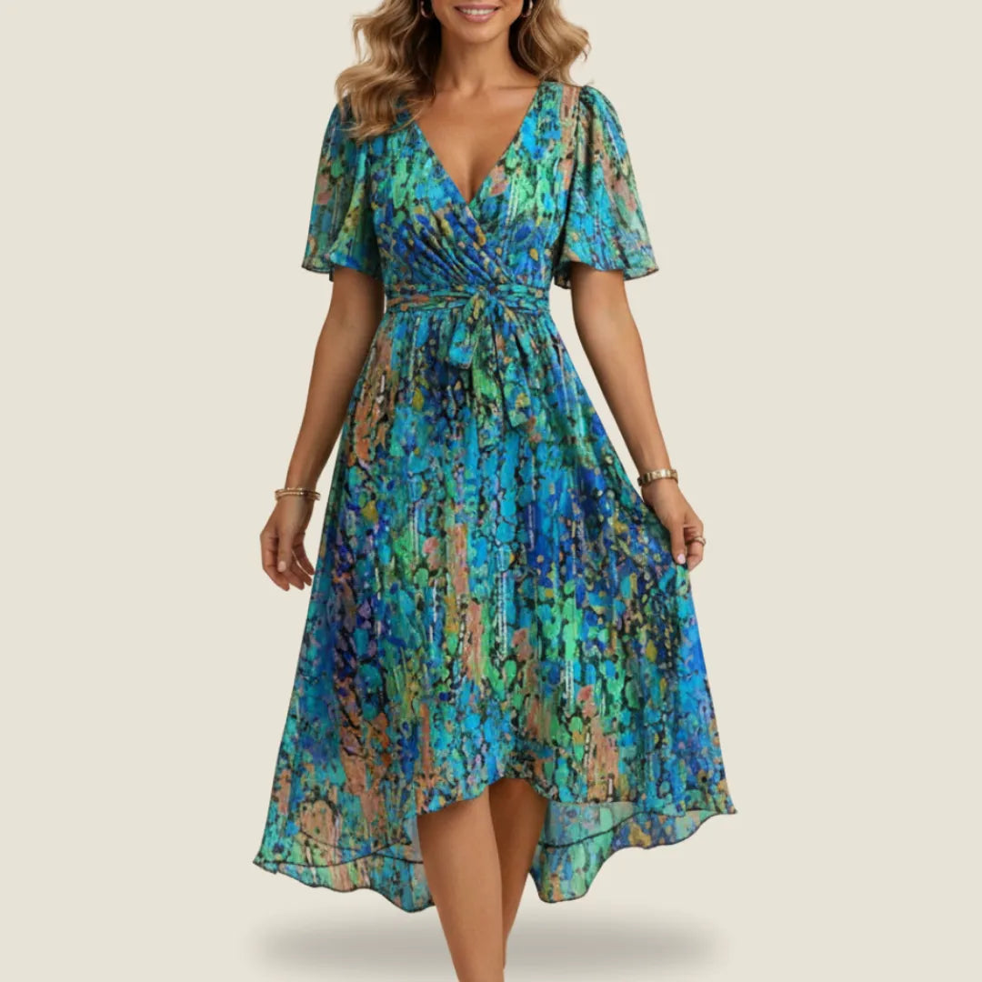 Audrey | Women’s Floral V-Neck Midi Dress