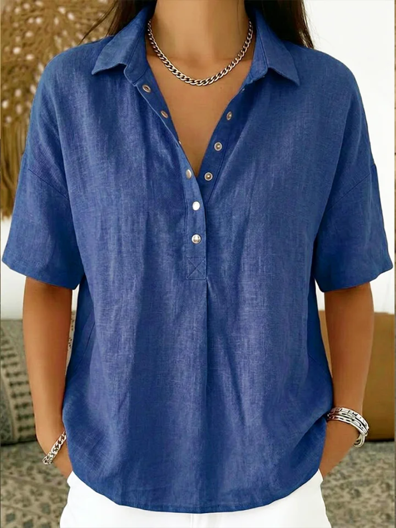 Ariande | Blouse with Collar and Button