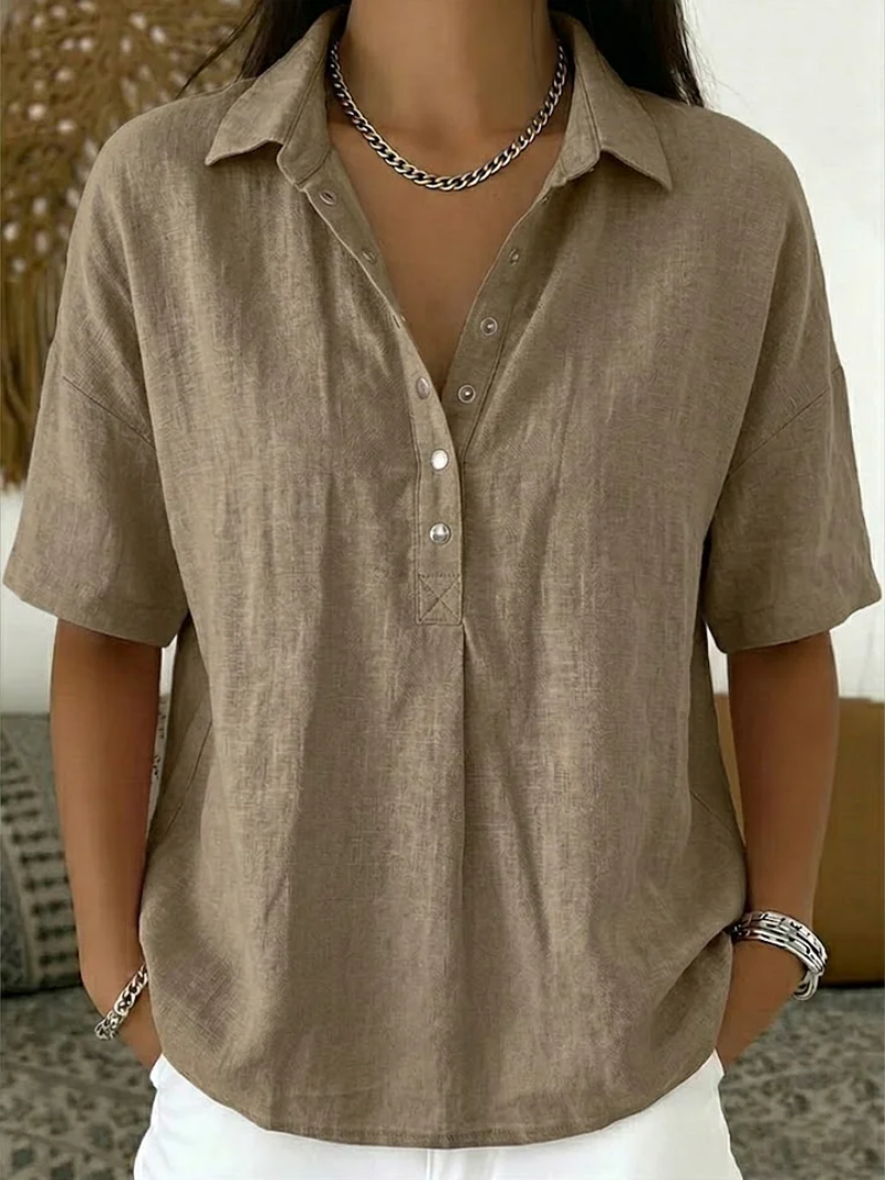 Ariande | Blouse with Collar and Button