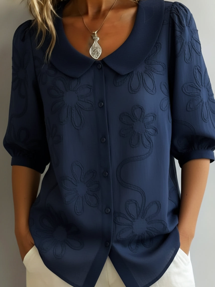 Aurielle — Lightweight Floral Blouse with Natural Elegance