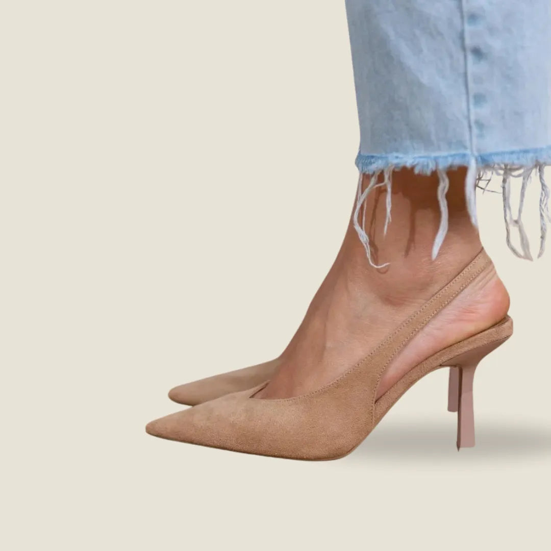 Giselle | Suede open-heel pumps