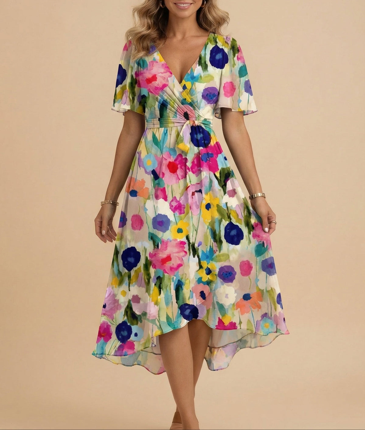 Audrey | Women’s Floral V-Neck Midi Dress