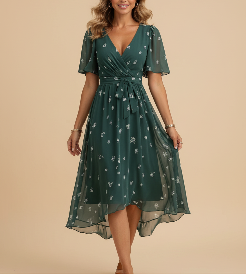 Audrey | Women’s Floral V-Neck Midi Dress
