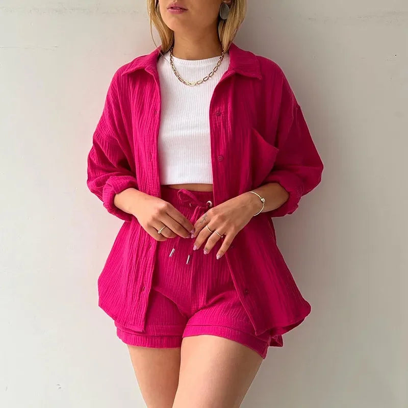 Meli | Relaxed 2-Piece Summer Set (Blouse & Shorts)