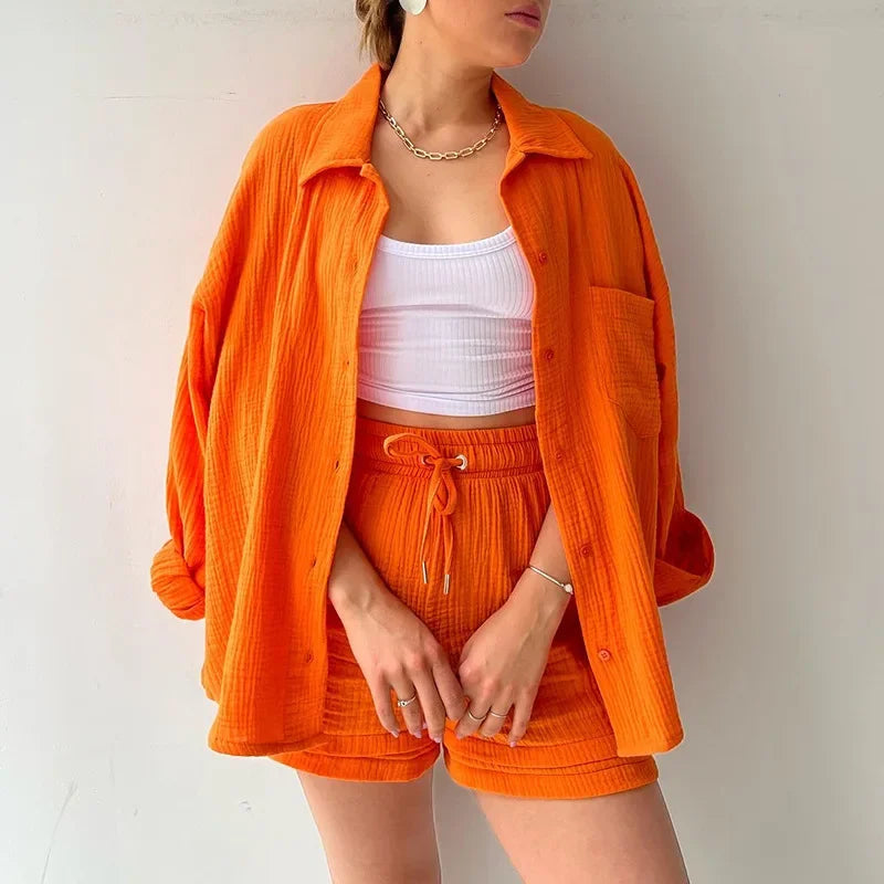 Meli | Relaxed 2-Piece Summer Set (Blouse & Shorts)