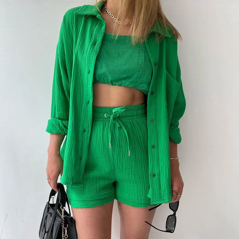 Meli | Relaxed 2-Piece Summer Set (Blouse & Shorts)