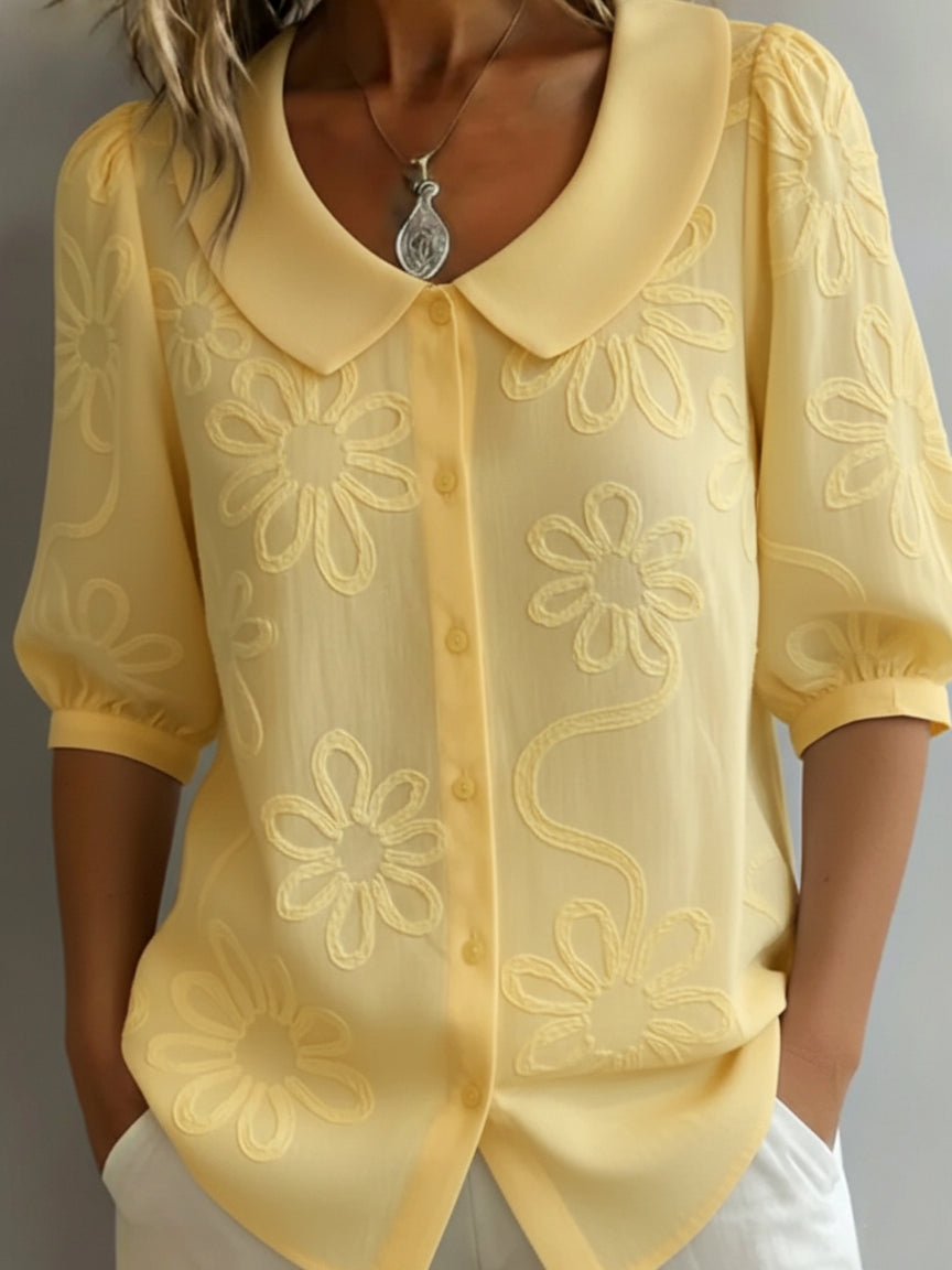 Aurielle — Lightweight Floral Blouse with Natural Elegance