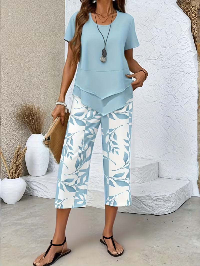 Arvessa | Casual Leaf Print Co-Ord Set