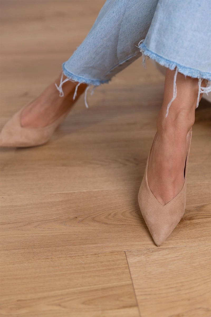 Giselle | Suede open-heel pumps
