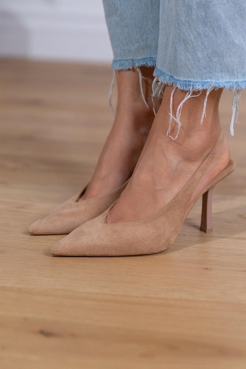 Giselle | Suede open-heel pumps